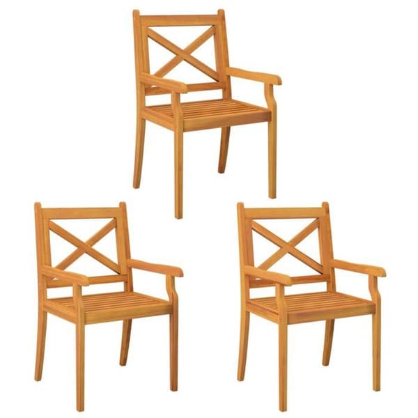 Maison Exclusive - Utomhusmatstolar set om 3 i massivt akaciaträ