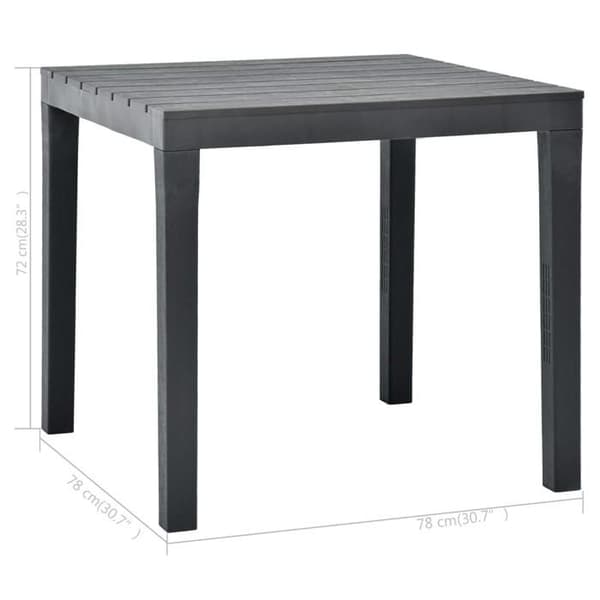 Maison Exclusive - Havebord Anthracit 78x78x72 cm Plastik antracit