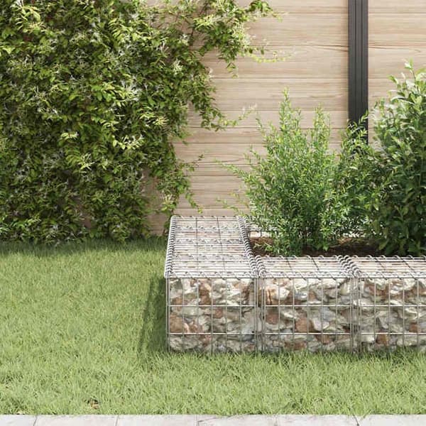 Maison Exclusive - Hævet seng cube med gabion Ståltråd 30x30x30 cm silver-