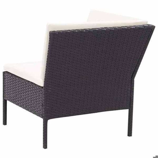 Maison Exclusive - Trädgårdsmöbler 3 delar med kuddar, flätad plast, svart