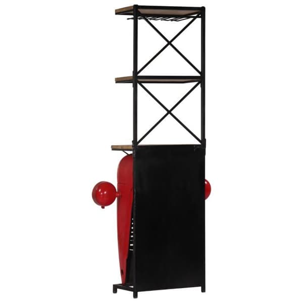 Vinlager - Traktor - Massivt mangoträd - 9 flaskor - 49x31x172 cm