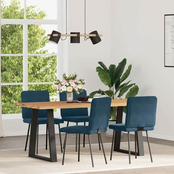 Maison Exclusive - Spisestole sæt af 4 Blå Velour Blå