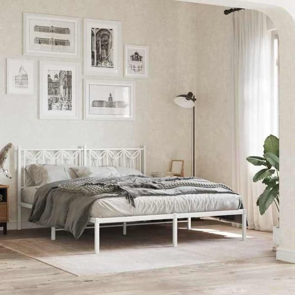 Maison Exclusive - Erstatnings hovedgærde metal hvid 150 cm