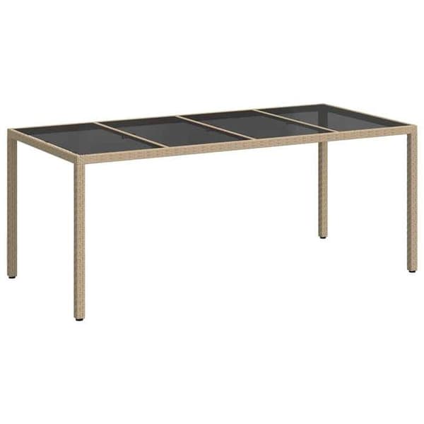 Maison Exclusive - Beige trädgårdsbord i polyrotting