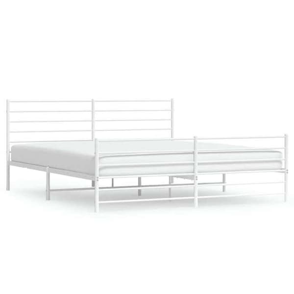 Sengestel - MAISON EXCLUSIVE - Maison Exclusive - 183 x 213 cm - Hvid - Lamelseng Vit