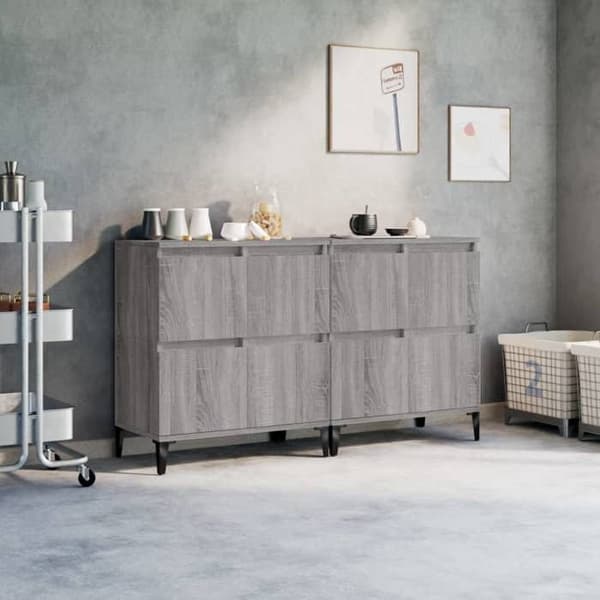 Maison Exclusive - Buffets 2 kpl sonoma harmaa 60x35x70 cm insinööripuuta