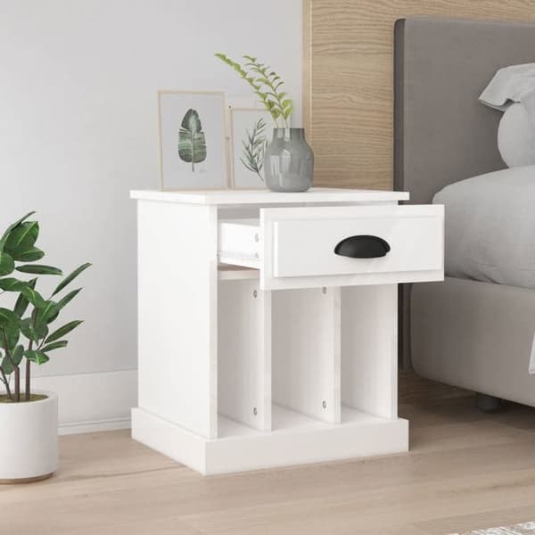 Maison Exclusive - Sängbord 2 st vit glänsande 43x36x50 cm