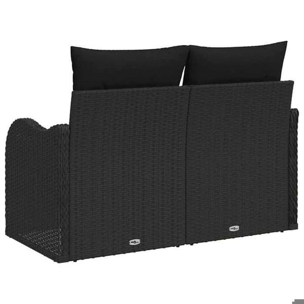 Havemøbel - EKSKLUSIV HUS - 121x62x69 cm - Sort - Poly rattan - 2 pladser Svart