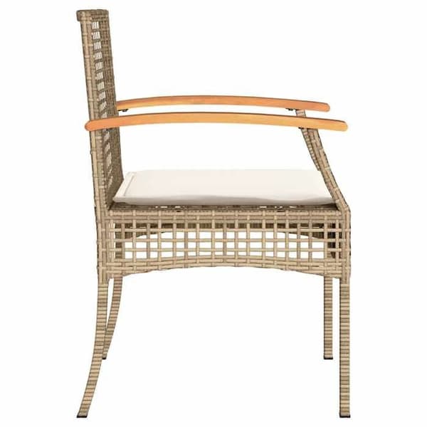 Ensemble bistro - EXKLUSIVT HUS - 3 delar - Beige - Flätad resin - Akaciabord beige