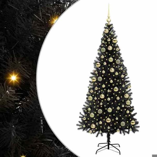 Maison Exclusive - Sort Juletræ 210 cm PVC Svart