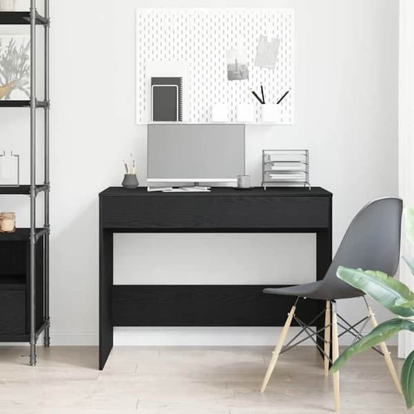 Maison Exclusive - Kontor i sort egetræ 101x50x76,5 cm Ingeniørtræ svart ek