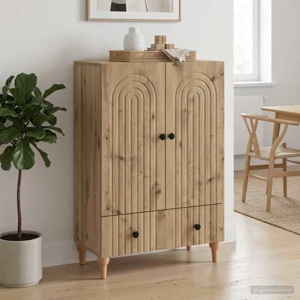 Maison Exclusive - Buffet i håndlavet egetræ 66 x 34,5 x 95 cm Ingeniørtræ