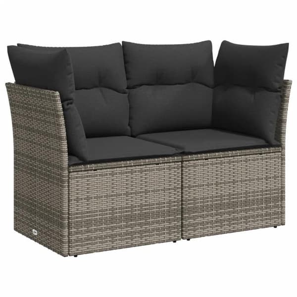 Maison Exclusive - Trädgårdsmöbler med kuddar 10 delar grå flätad resin