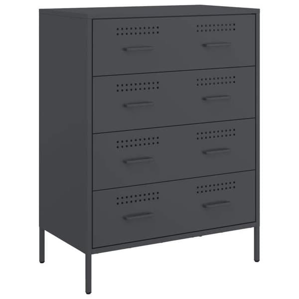 Buffé - EXKLUSIVT HUS - 68x39x89 cm - Antracit - Stål - 4 lådor antracit
