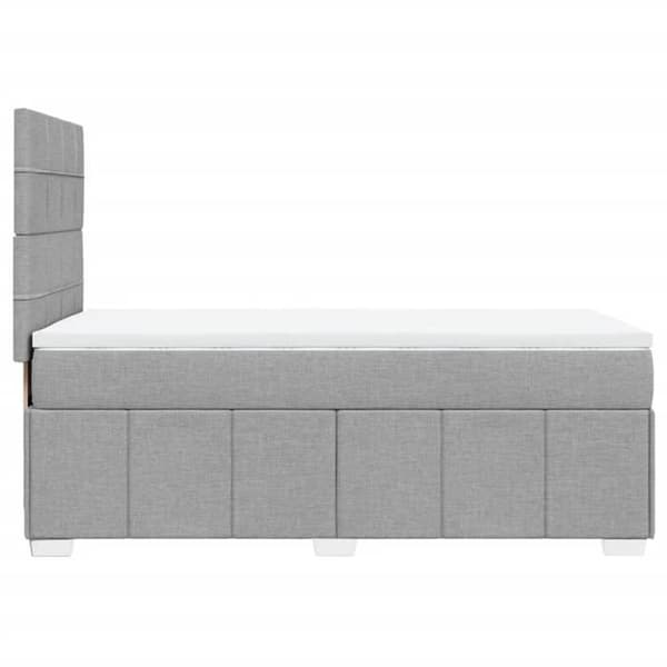 Maison Exclusive - Seng med lameller og madras Grå lys 100x200cm Stof