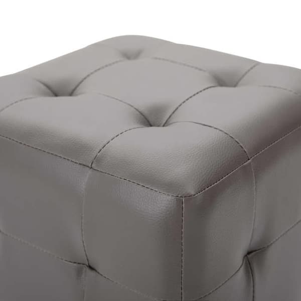 Sängbord - Exklusivt Hem - 2 st - Simil läder - 30x30x30 cm - Grå Grå