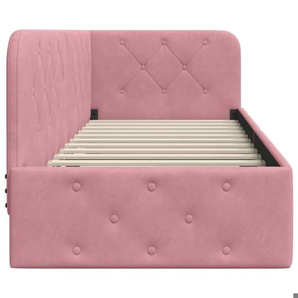 Maison Exclusive - Hjørnesengramme Rosa 80 x 200 cm Velour