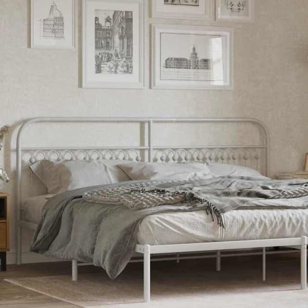 Hovedgærde - EKSKLUSIV HUS - 200 cm - Metal - Hvid - Klassisk design Vit