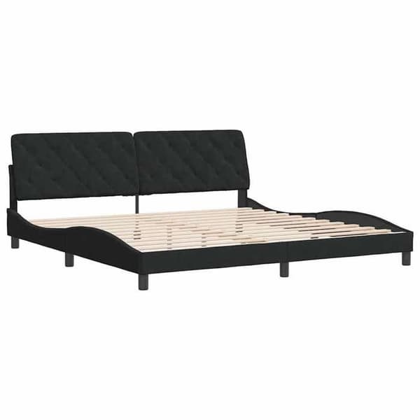 Maison Exclusive - Sengestel uden madras sort 200x200 cm velour