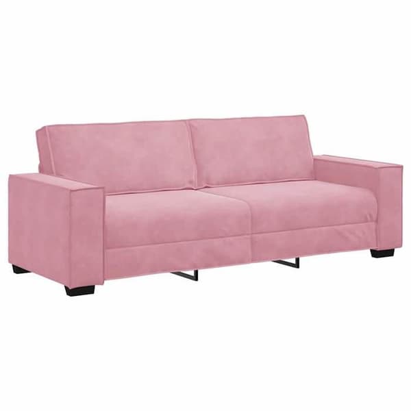 Maison Exclusive - 2-delars soffgrupp med rosa sammetskuddar
