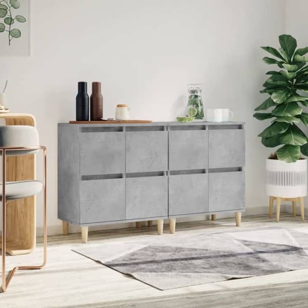 Maison Exclusive - Buffeter 2 stk grå beton 60x35x70 cm ingeniørtræ