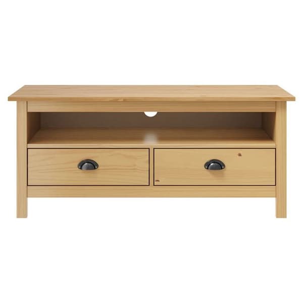 Maison Exclusive - TV-møbel Hill Range Mørk honning 110x40x47cm Solid fyrretræ honungsbrunt