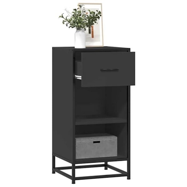 Buffet noir 35,5x35x76 cm tekopuuta ja metallia76 [cm]