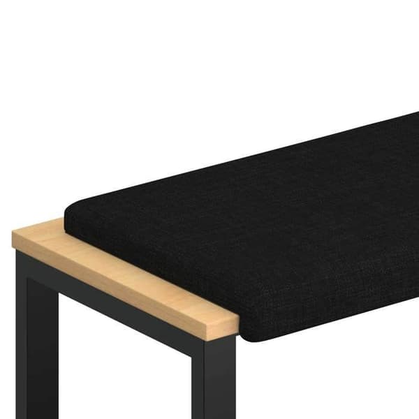 Bænkepude - EKSKLUSIV HUS - L-formet - Dybde 35 cm - Sort polyester - Skridsikker bund Svart
