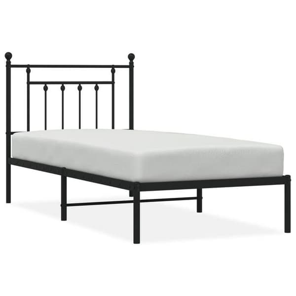 Sengestel - EKSKLUSIV HUS - Klassisk - Sort metal - 80 x 200 cm - Lamelseng Svart