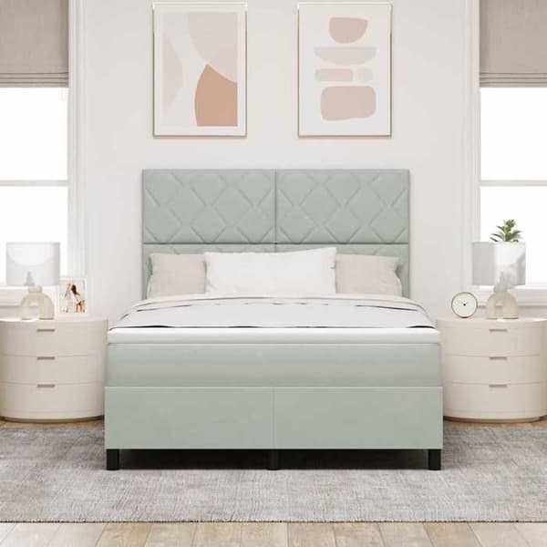 Maison Exclusive - LED-jousipatja Harmaa 140 x 200 cm Sametti Ljusgrått