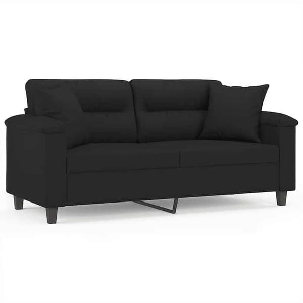 Maison Exclusive - 2-personers sofa med sorte puder 140 cm mikrofiberstof
