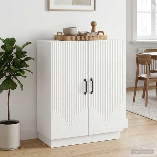 Maison Exclusive - Hvid glans buffet 66 x 34,5 x 87 cm Ingeniørtræ