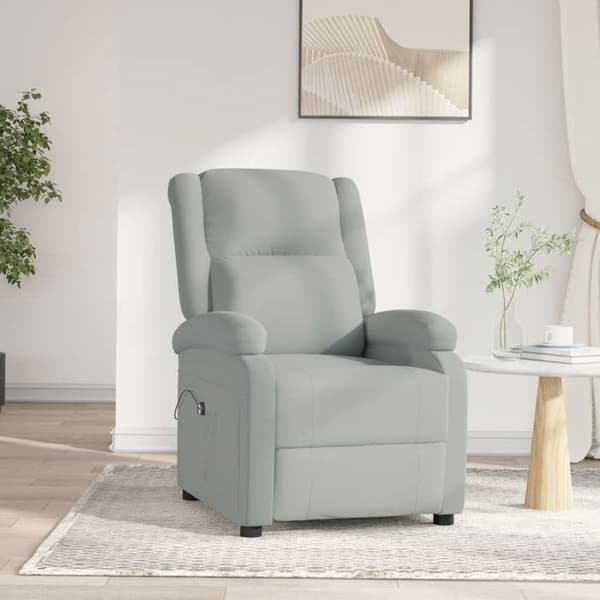 Maison Exclusive - Elektrisk recliner i lys grå velour