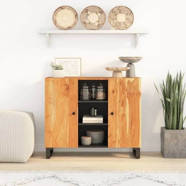 Maison Exclusive - Buffet med 2 døre 90x33x75 cm massiv akacietræ