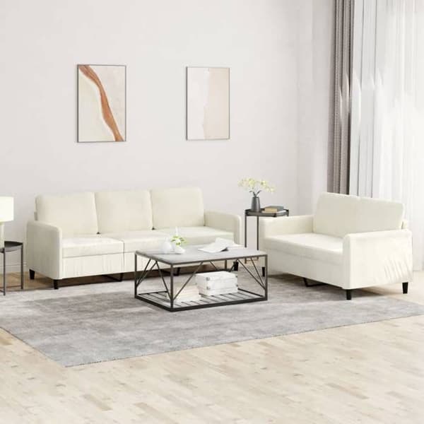 Maison Exclusive - Sæt af 2 sofaer i cremevelour