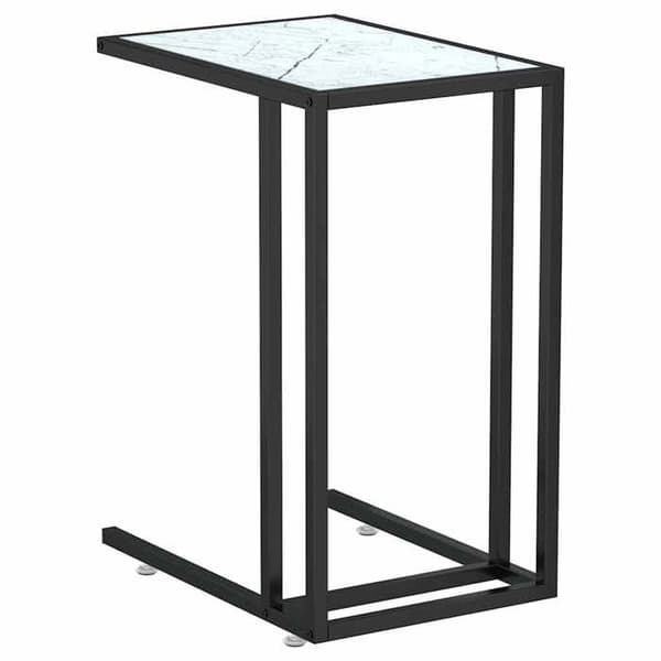 Maison Exclusive - Skrivbordstablå i marmor vit 50x35x65cm Härdat glas Vit marmor