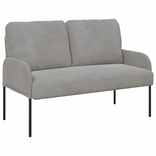 Divaani - MAISON EXCLUSIVE - 110 cm - Vaaleanharmaa - Polyesterikangas - Metallijalat Ljusgrått