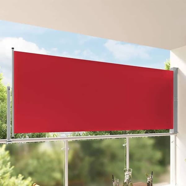 Maison Exclusive - Utdragbart sidotak för patio 140 x 300 cm Röd