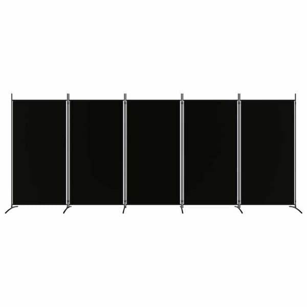 Maison Exclusive - Avskiljande vägg 5 paneler Svart 433x180 cm Tyg