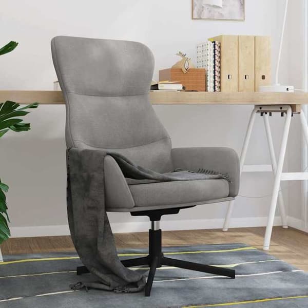 Maison Exclusive - Ljusgrå Velour Relaxstol Ljusgrått