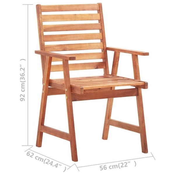 Maison Exclusive - Utomhusmatstolar set om 8 med kuddar i massiv akacia