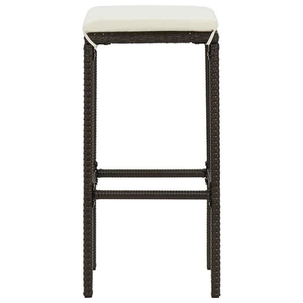 Maison Exclusive - 5-delars trädgårdsbar möbelset med kuddar, flätad resin, brun brun