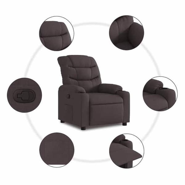 Maison Exclusive - Fällbar fåtölj Mörkbrun Tyg