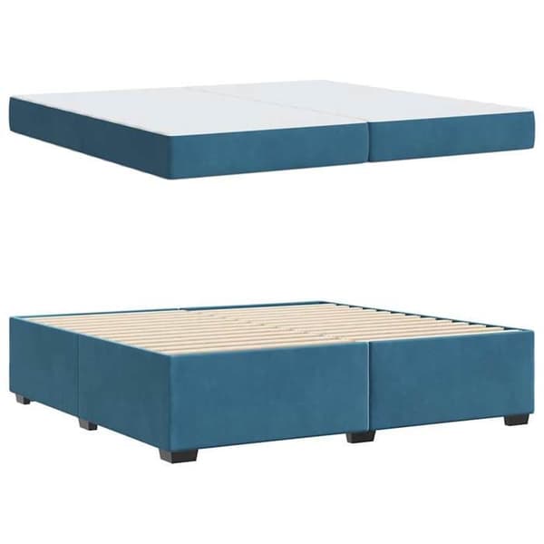 Maison Exclusive - Sängram med madrass Mörkblå 200 x 200 cm tyg