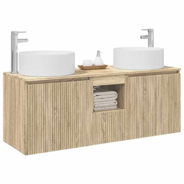 Maison Exclusive - Badeværelsesskabssæt 3 stk Sonoma Eg