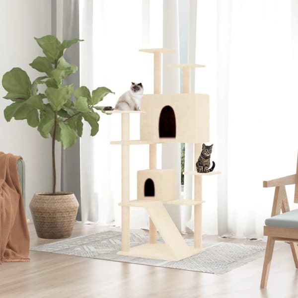 Maison Exclusive - Katte træ med sisal kløer Creme 153 cm Grädde