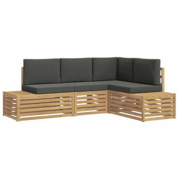 Maison Exclusive - Utomhus soffgrupp 4 delar Vit och antracit