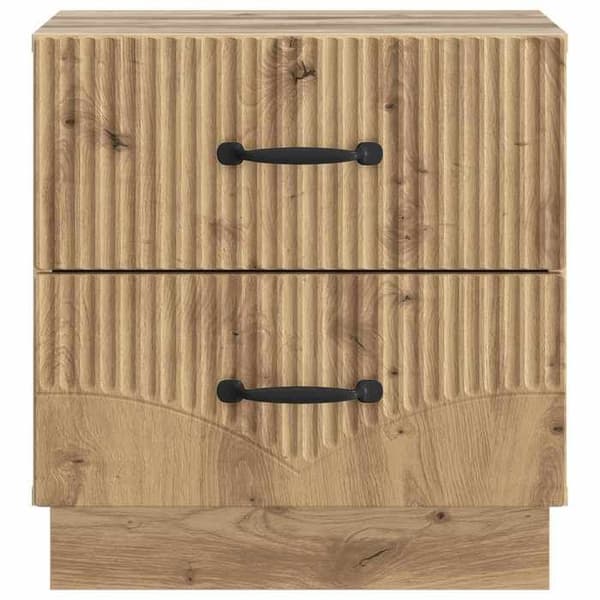 Maison Exclusive - Natbord i håndlavet egetræ 43 x 34,5 x 44,5 cm