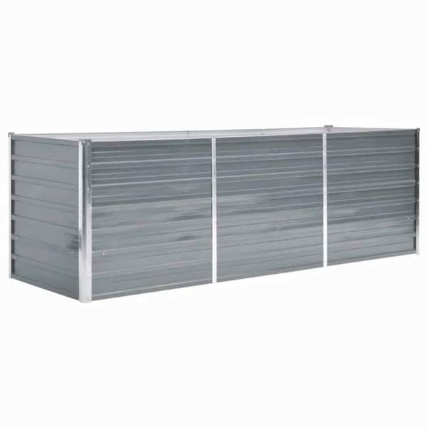 Höjd planteringslåda - EXKLUSIV HEM - 240x80x77 cm - Galvaniserat stål - Grå - Väderbeständig Grå