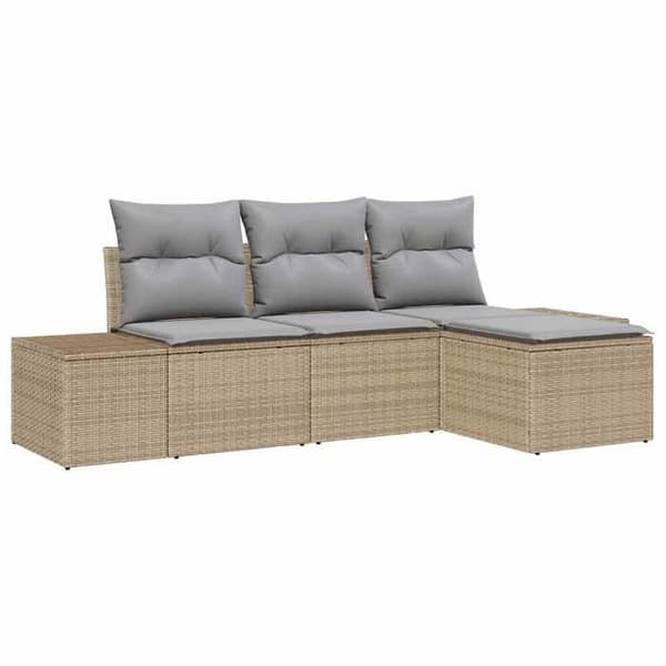 Maison Exclusive - 4-delt have-sofa sæt i beige og lys grå polyrotin
